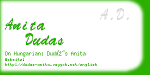 anita dudas business card